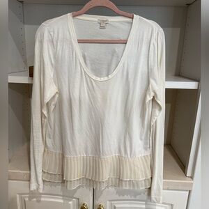 Jcrew Elegant Cream Long Sleeve Top